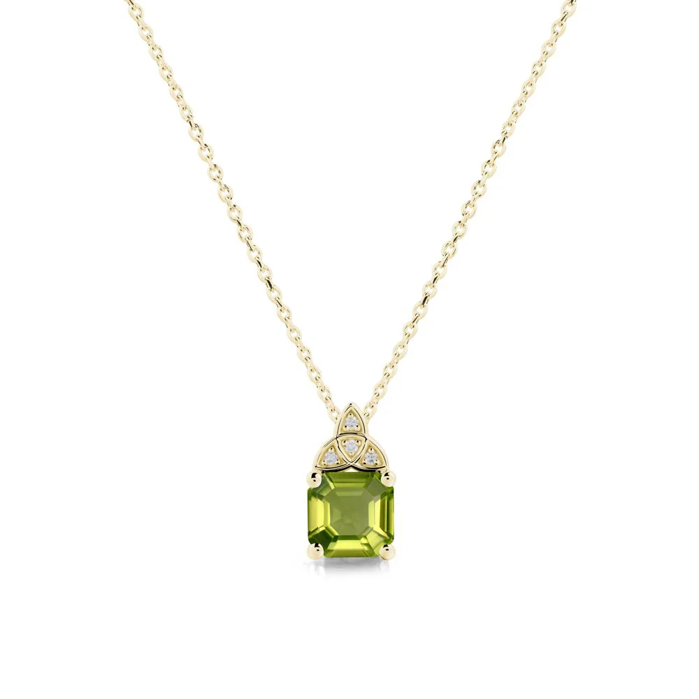 Celtic Knot Asscher Cut Peridot Necklace - Image 6