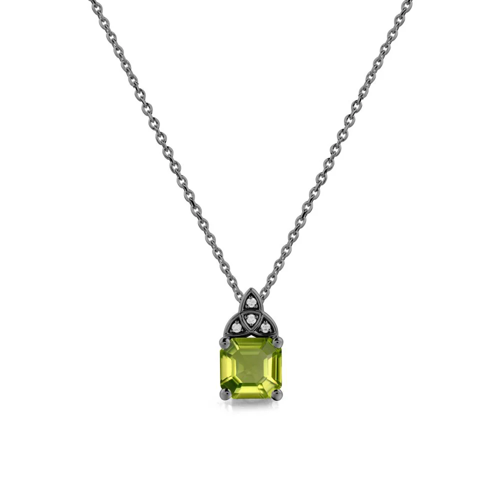 Celtic Knot Asscher Cut Peridot Necklace - Image 7