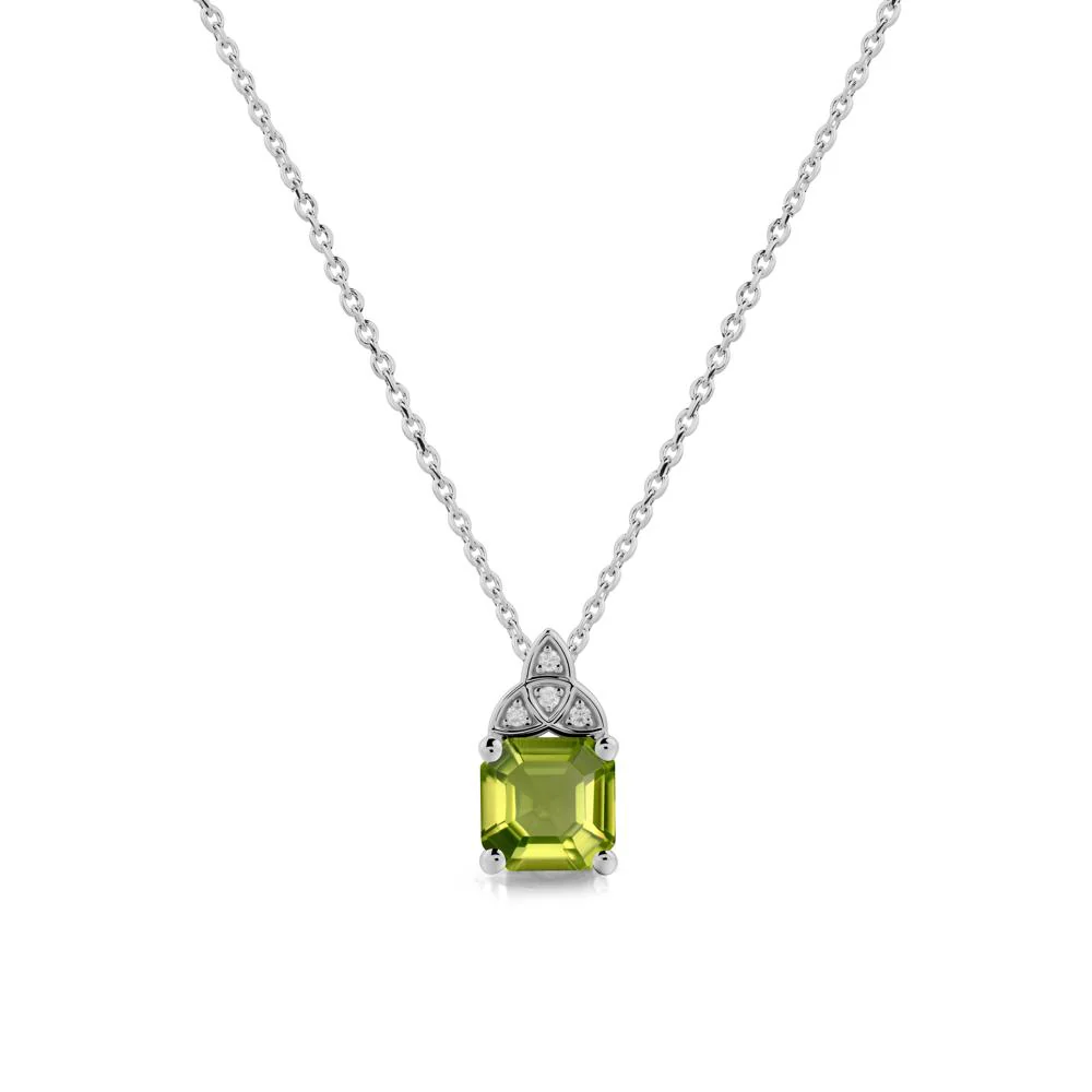Celtic Knot Asscher Cut Peridot Necklace - Image 8