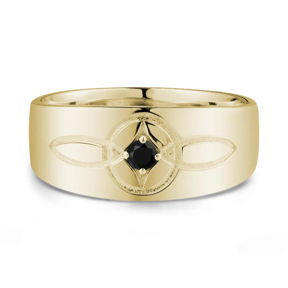 Celtic Knot Black Spinel Man Ring - Image 4
