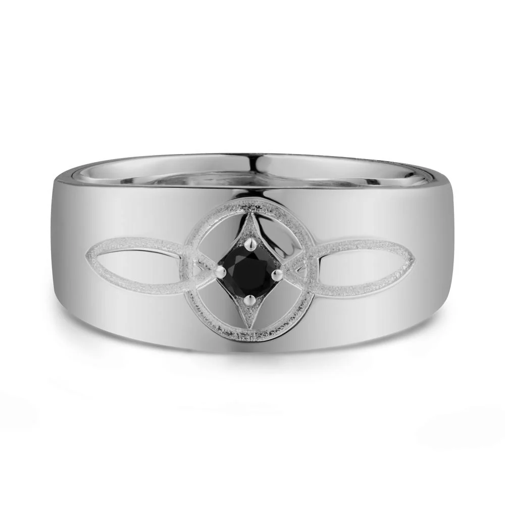 Celtic Knot Black Spinel Man Ring - Image 9