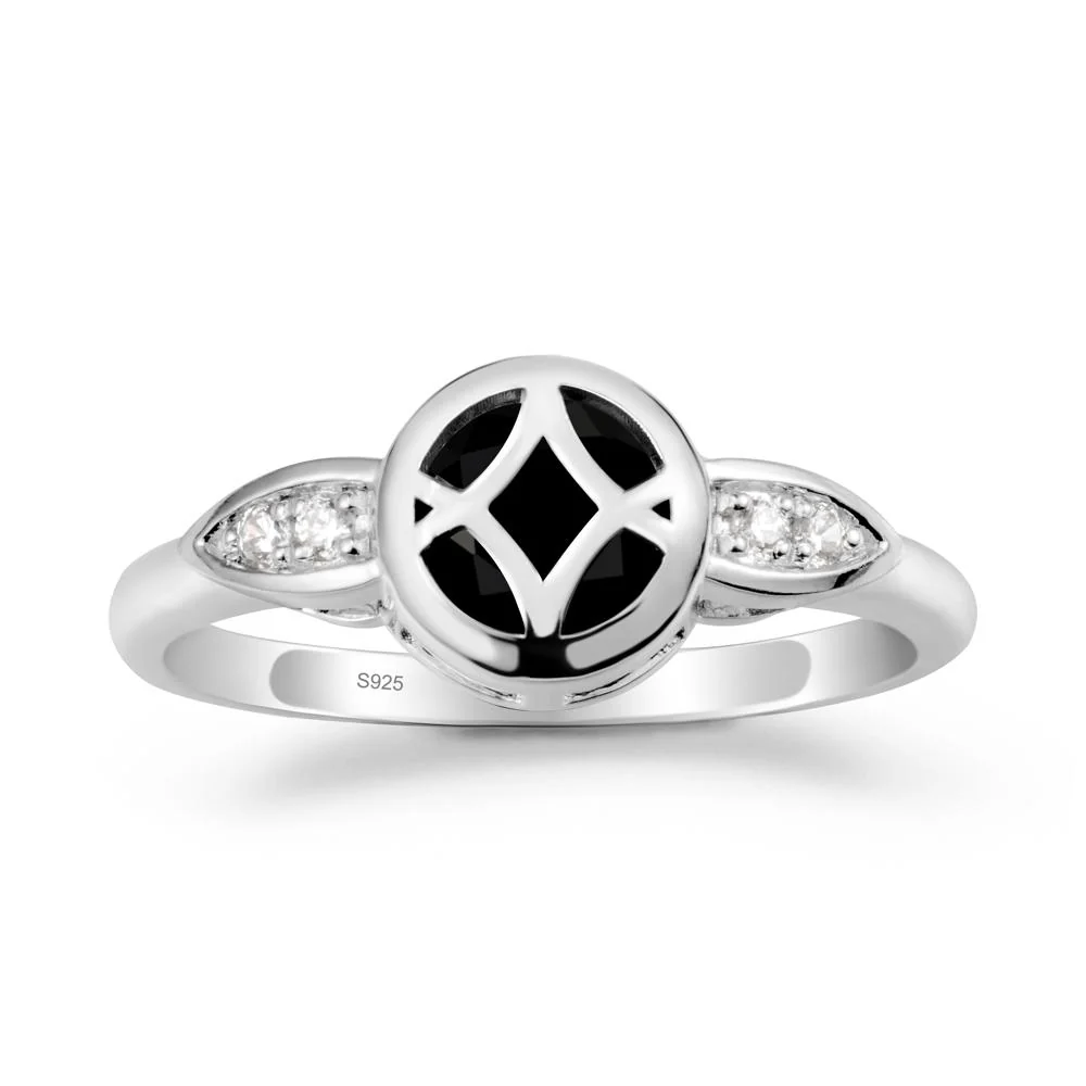 Celtic Knot Black Spinel Ring for Women - Image 9
