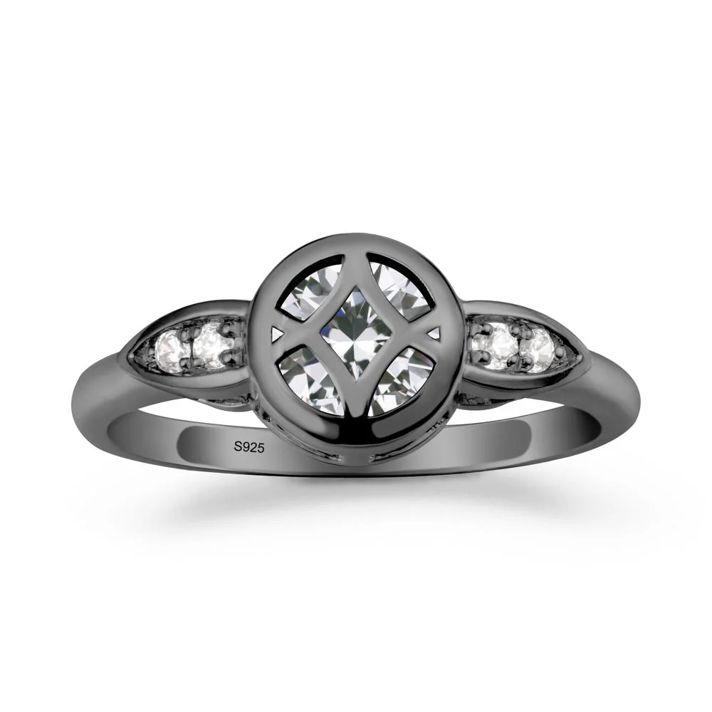 Celtic Knot Cubic Zirconia Engagement Ring - Image 7