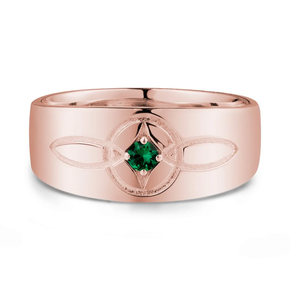 Celtic Knot Emerald Man Ring - Image 5