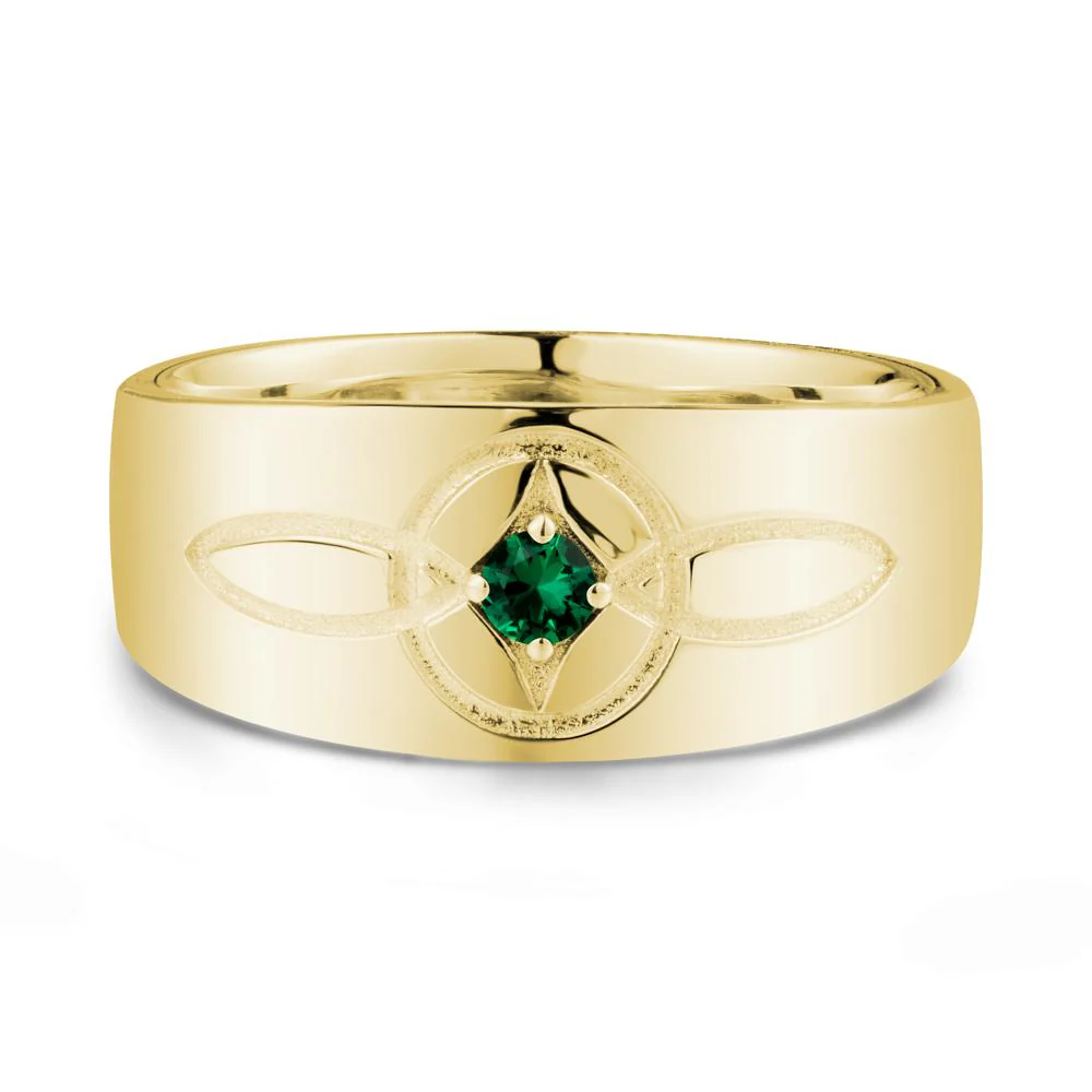Celtic Knot Emerald Man Ring - Image 7