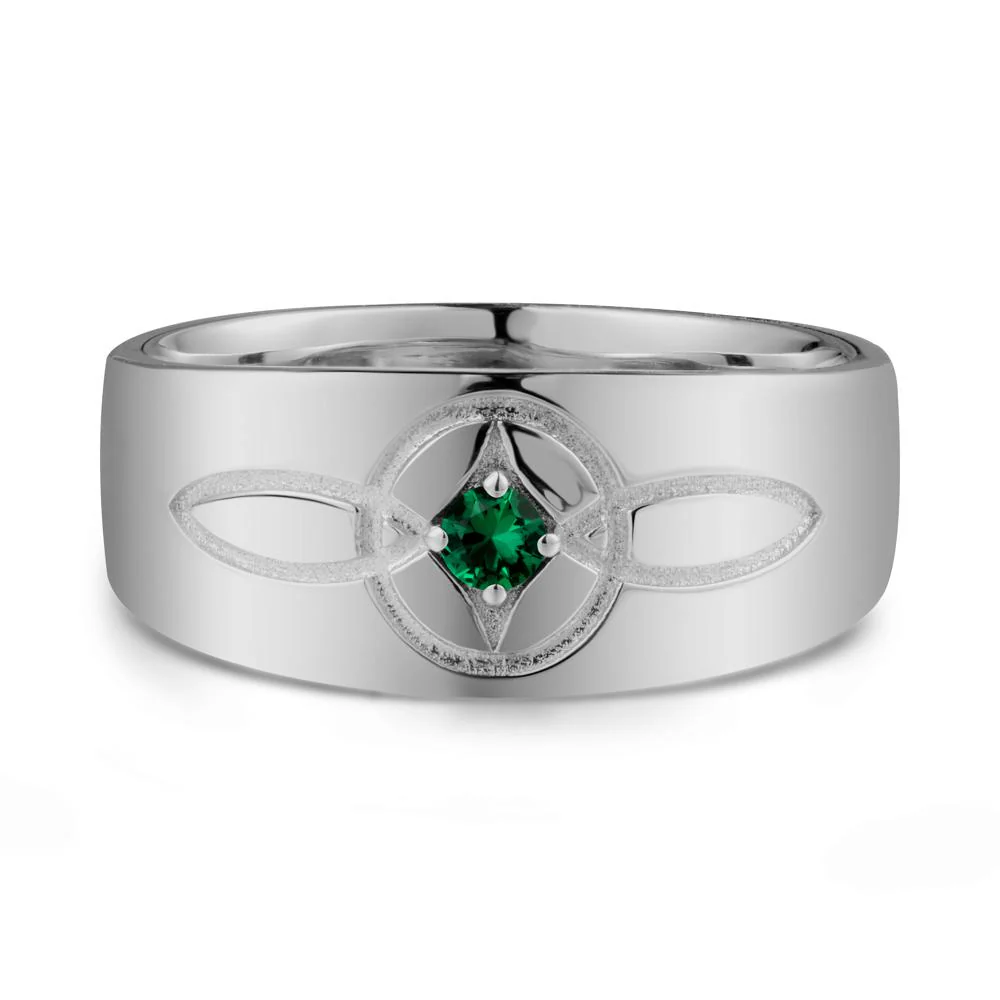 Celtic Knot Emerald Man Ring - Image 8