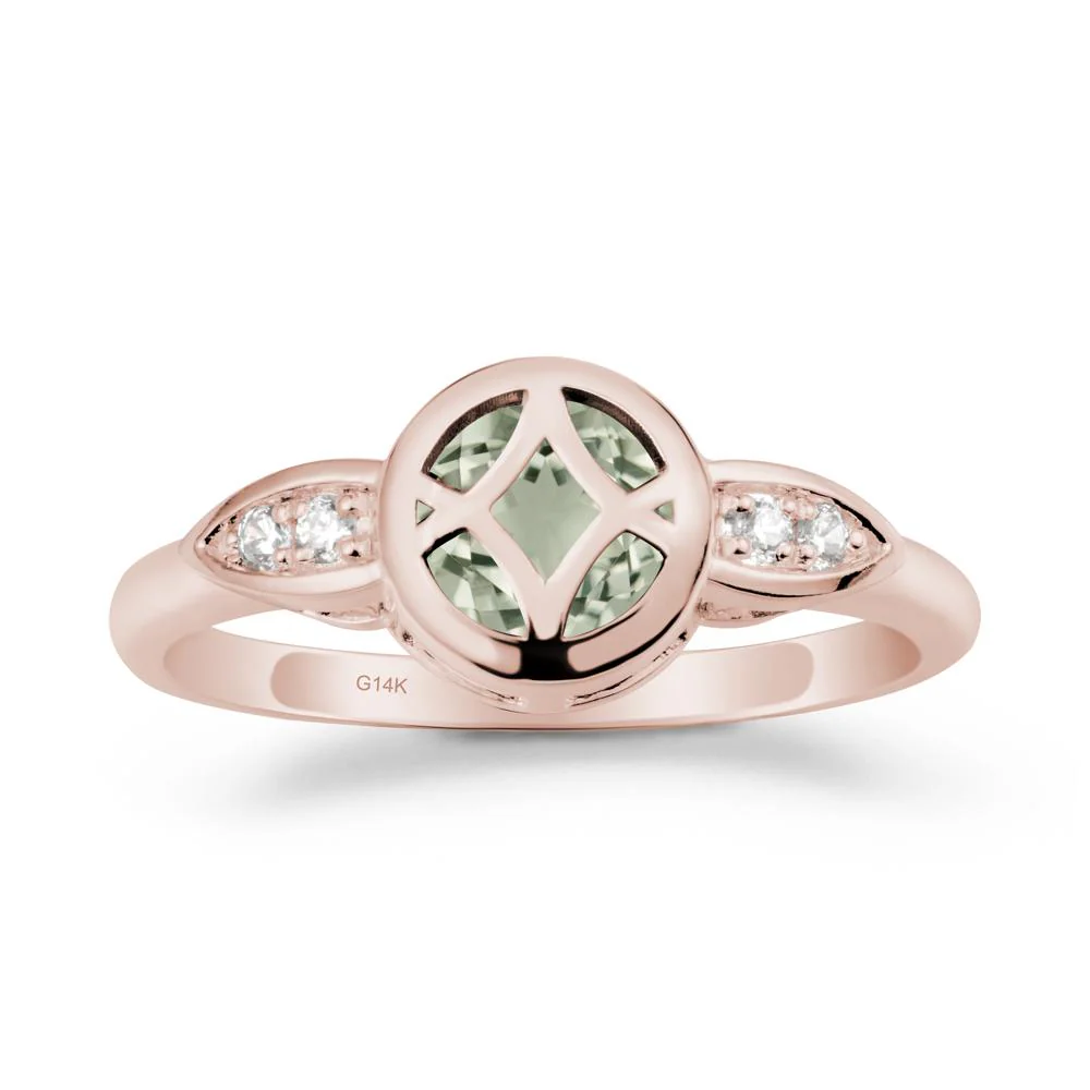 Celtic Knot Green Amethyst Ring for Women - Image 2