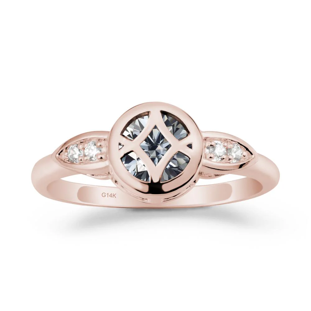 Celtic Knot Grey Moissanite Engagement Ring - Image 2
