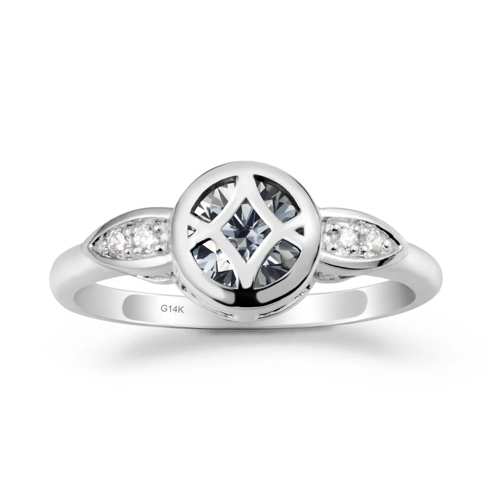 Celtic Knot Grey Moissanite Engagement Ring - Image 3