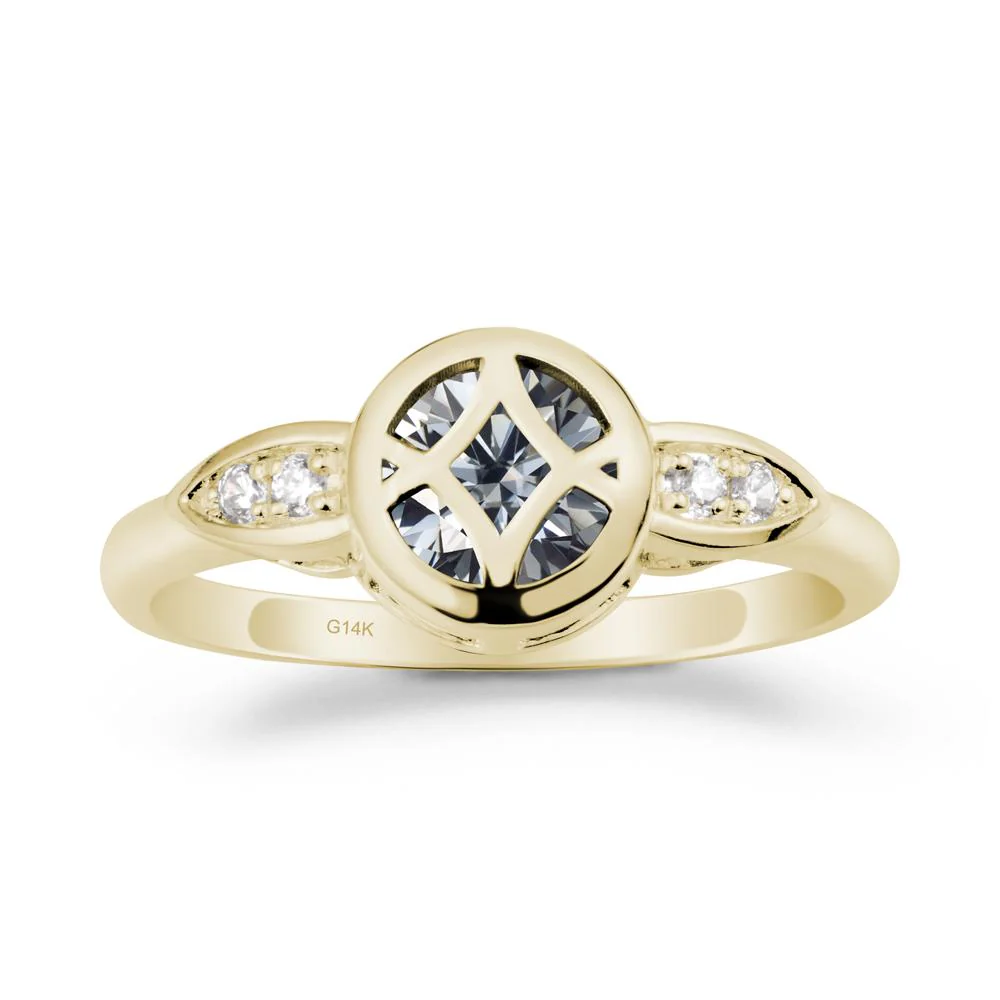 Celtic Knot Grey Moissanite Engagement Ring - Image 4