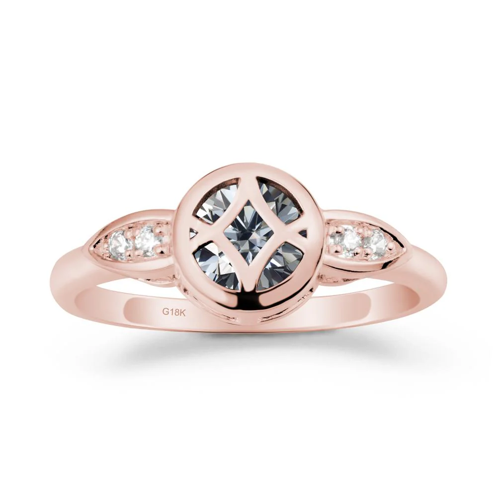 Celtic Knot Grey Moissanite Engagement Ring - Image 5