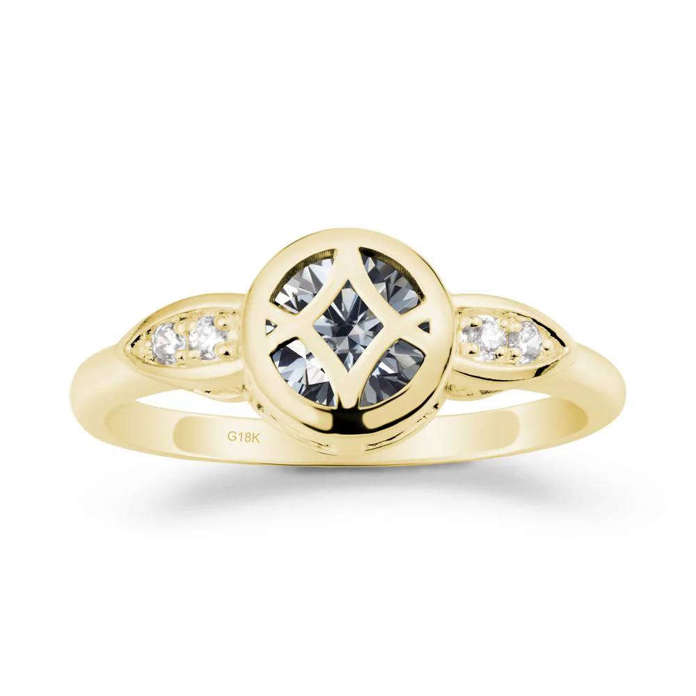 Celtic Knot Grey Moissanite Engagement Ring - Image 7