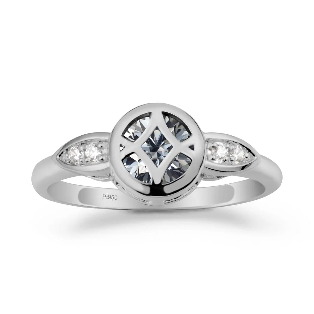 Celtic Knot Grey Moissanite Engagement Ring - Image 9