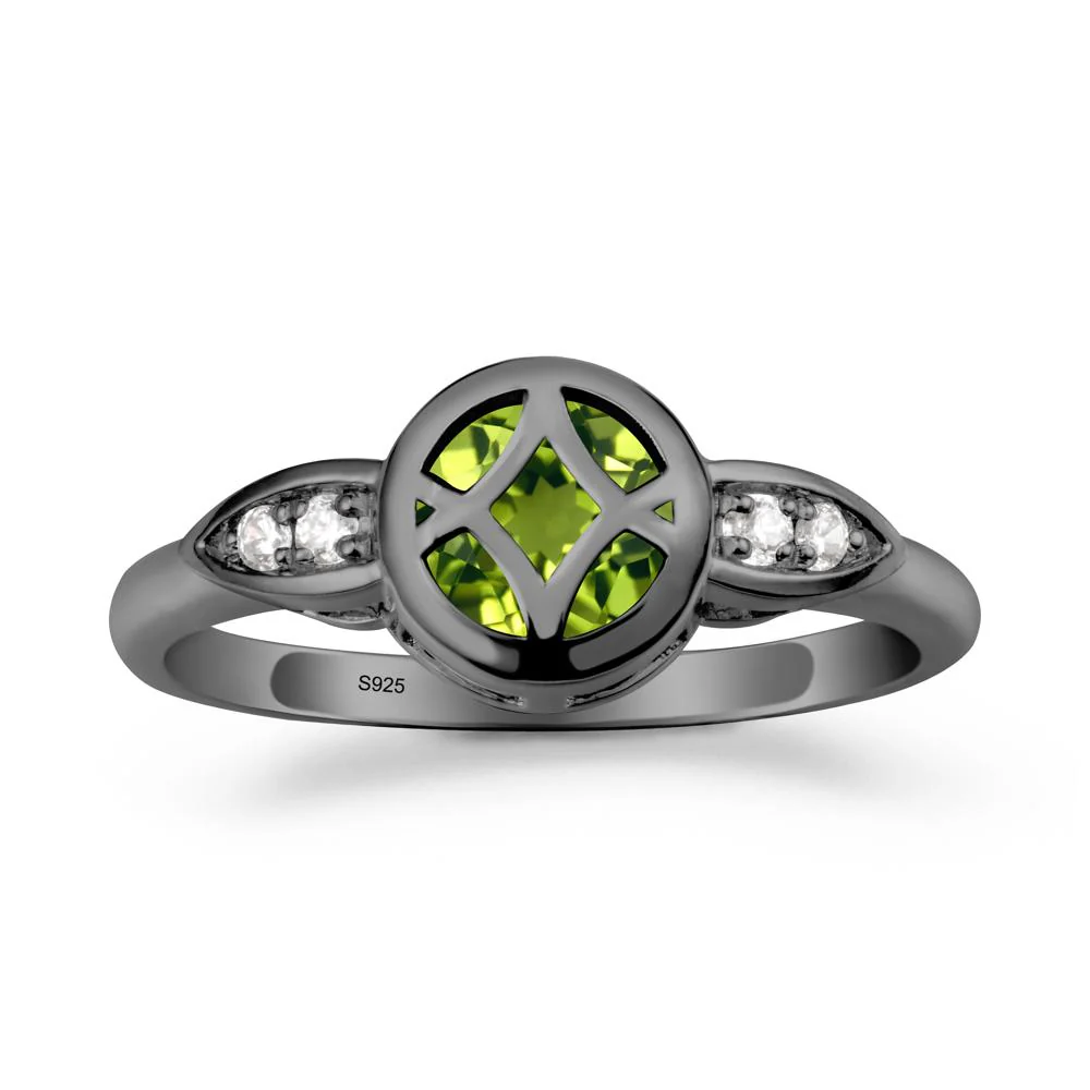 Celtic Knot Peridot Engagement Ring