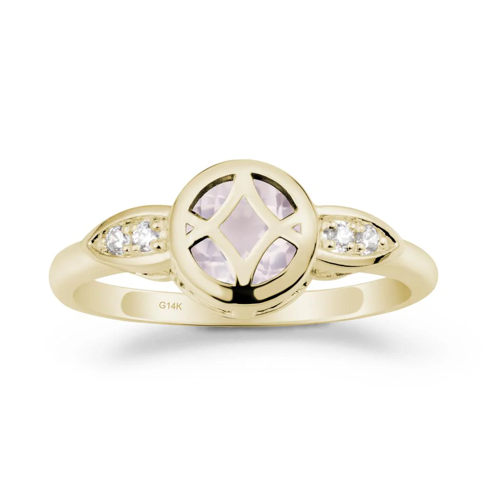 Celtic Knot Rose Quartz Ring for Women