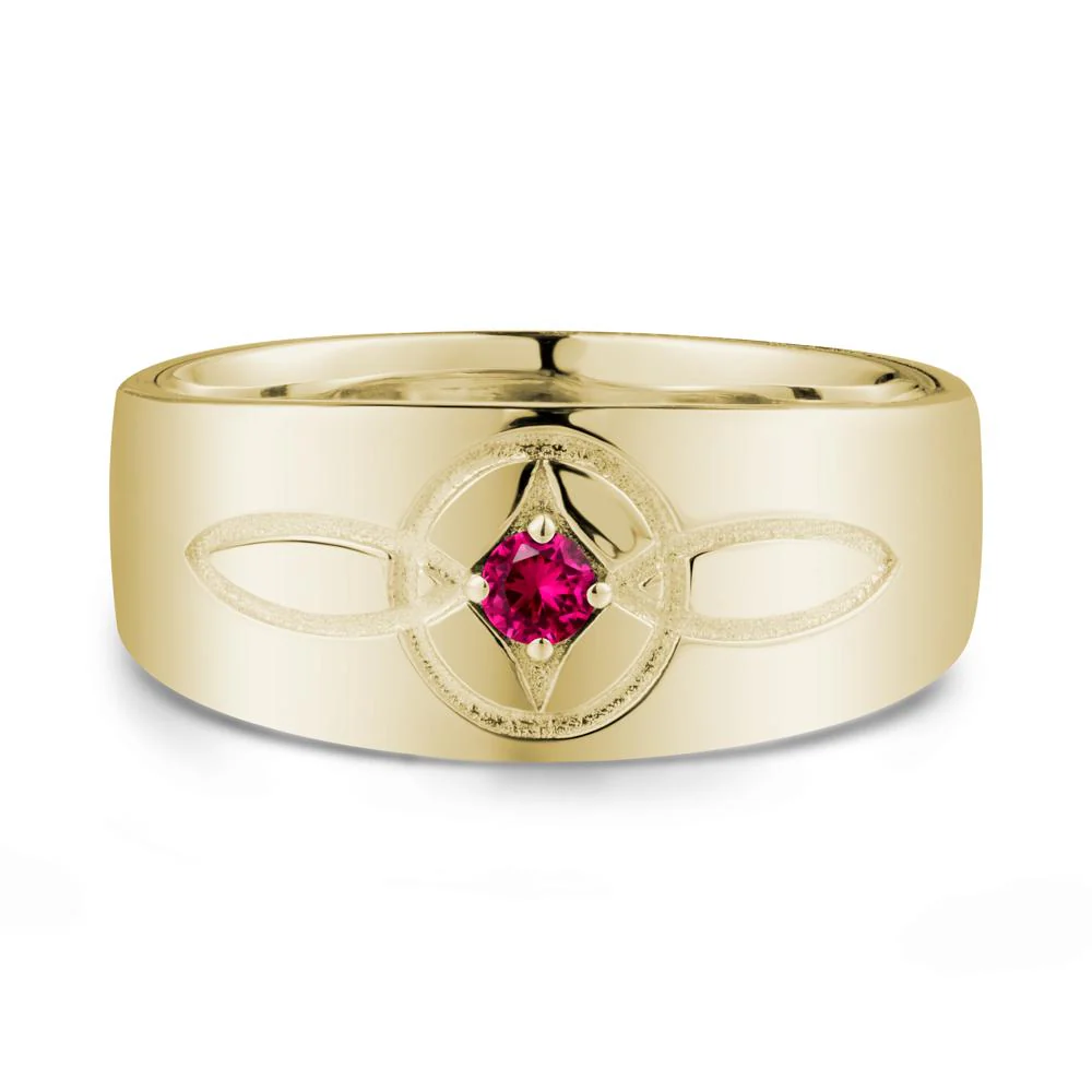 Celtic Knot Ruby Man Ring - Image 4