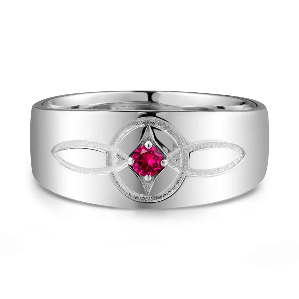 Celtic Knot Ruby Man Ring - Image 6