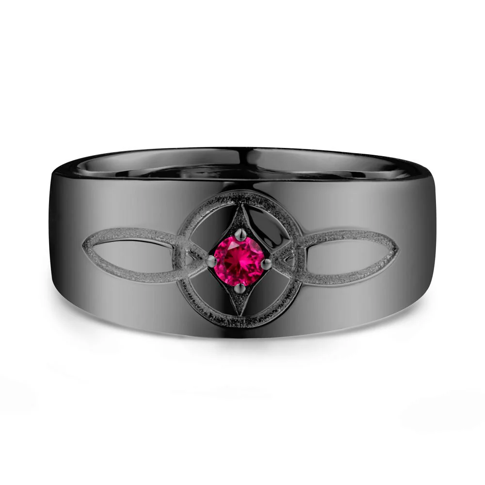 Celtic Knot Ruby Man Ring - Image 8