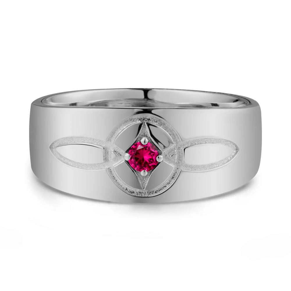 Celtic Knot Ruby Man Ring - Image 9