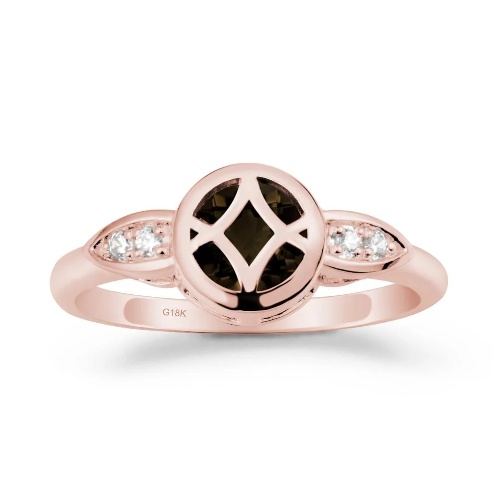 Celtic Knot Smoky Quartz Engagement Ring - Image 4