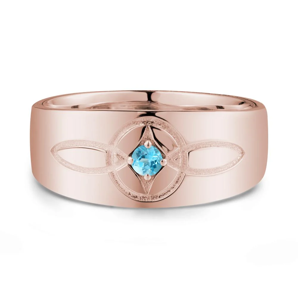 Celtic Knot Swiss Blue Topaz Man Ring