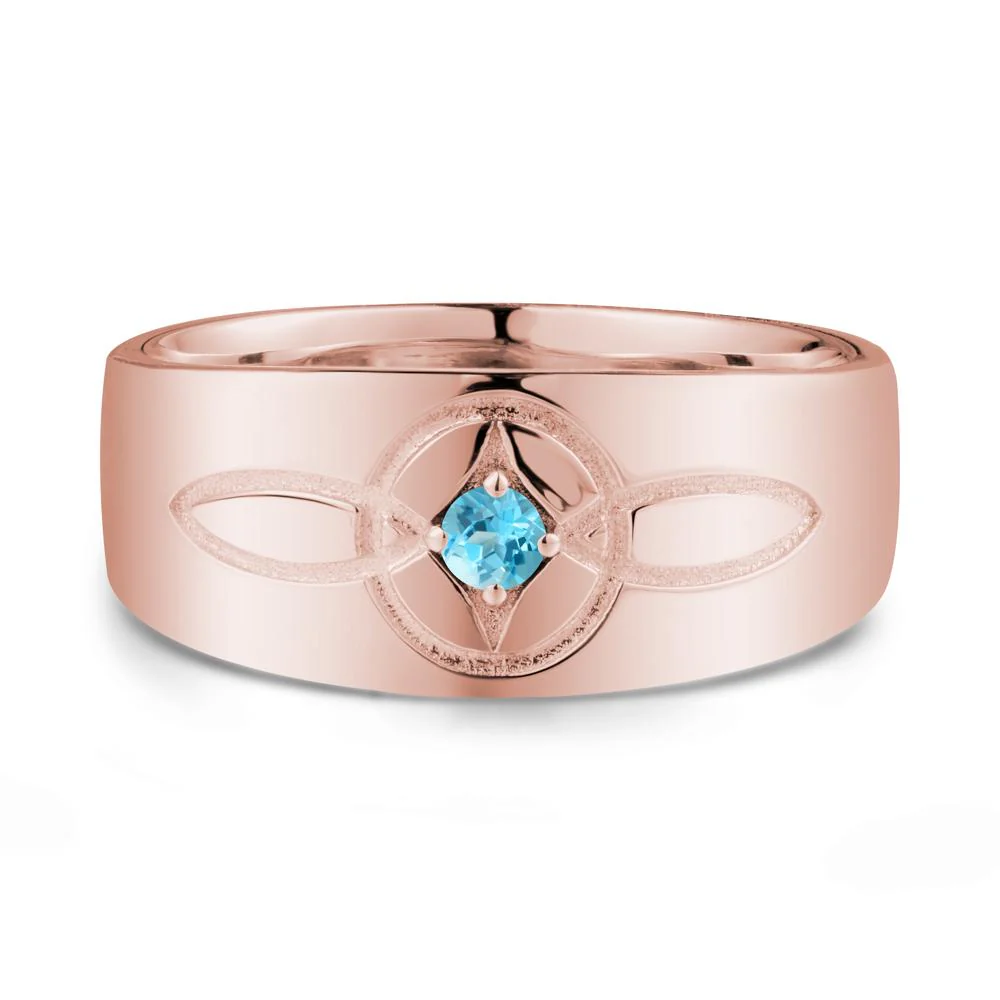 Celtic Knot Swiss Blue Topaz Man Ring - Image 4