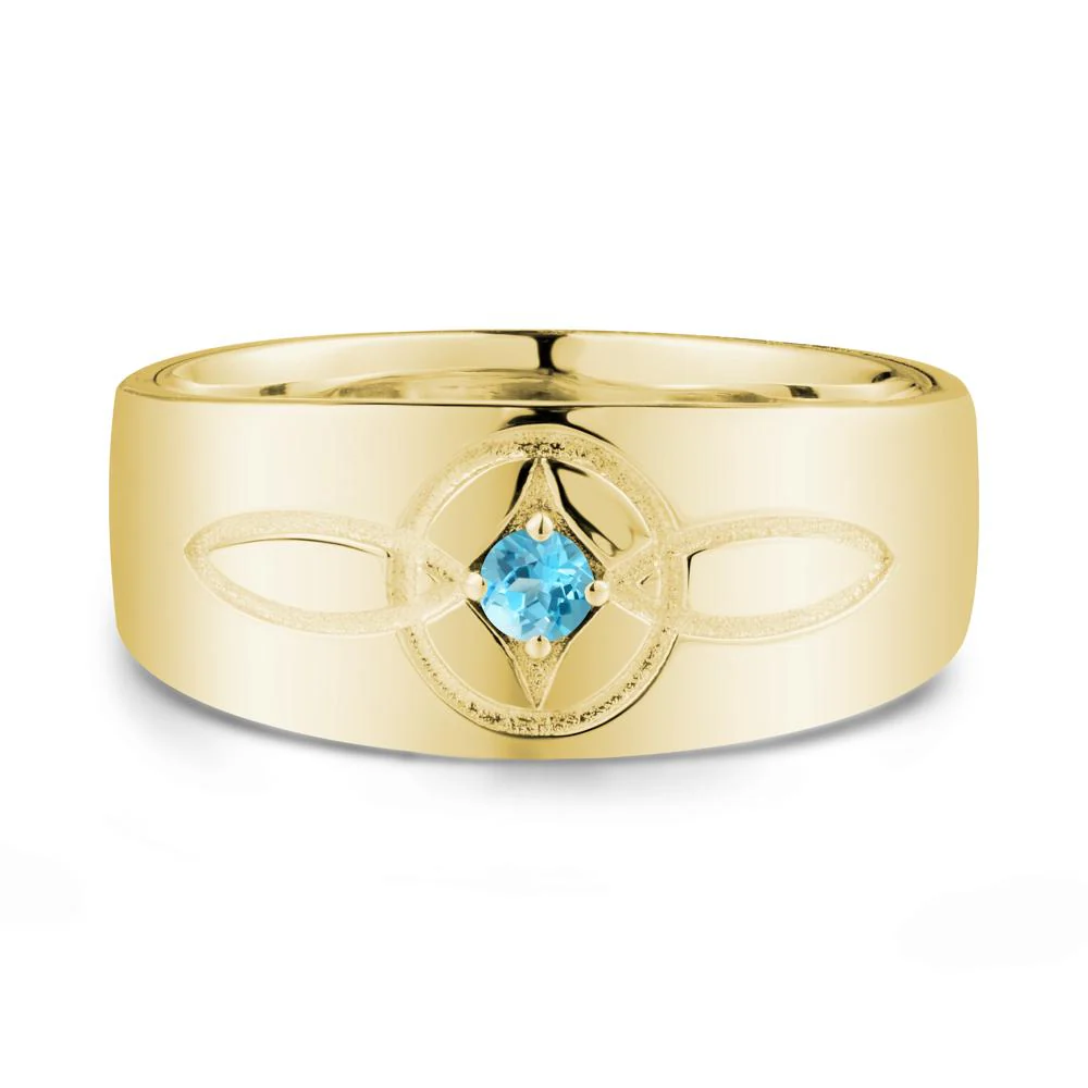 Celtic Knot Swiss Blue Topaz Man Ring - Image 6