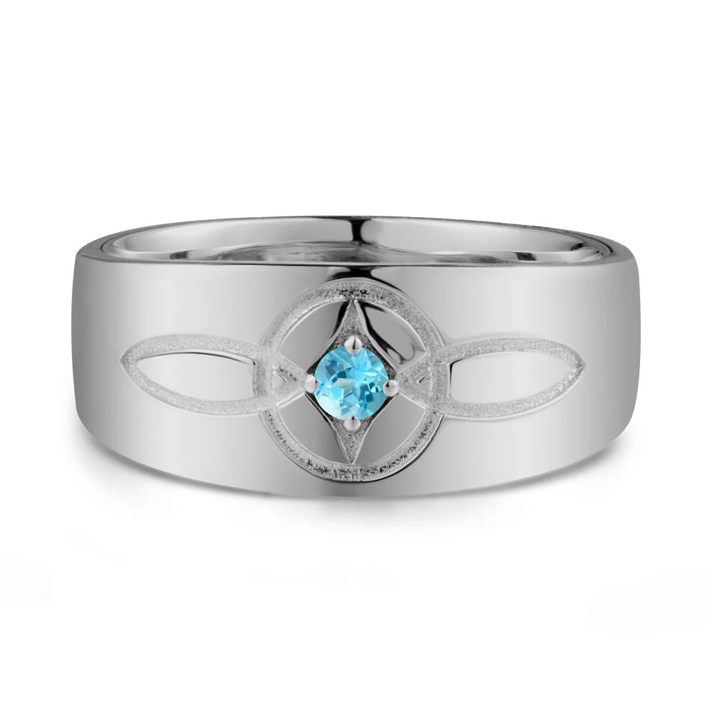 Celtic Knot Swiss Blue Topaz Man Ring - Image 8