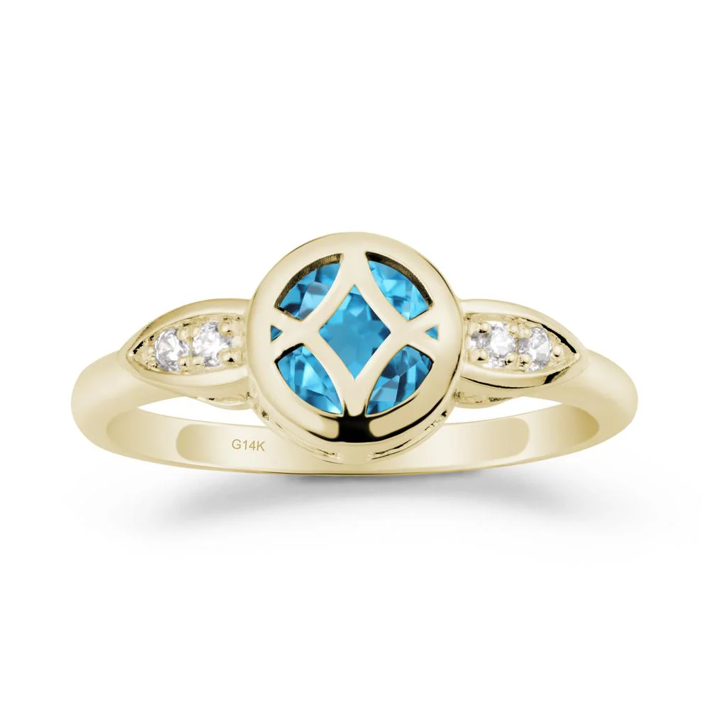 Celtic Knot Swiss Blue Topaz Ring for Women