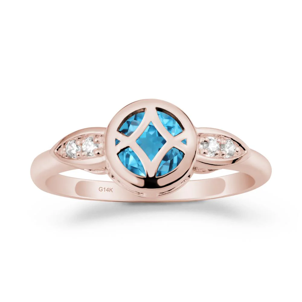 Celtic Knot Swiss Blue Topaz Ring for Women - Image 2