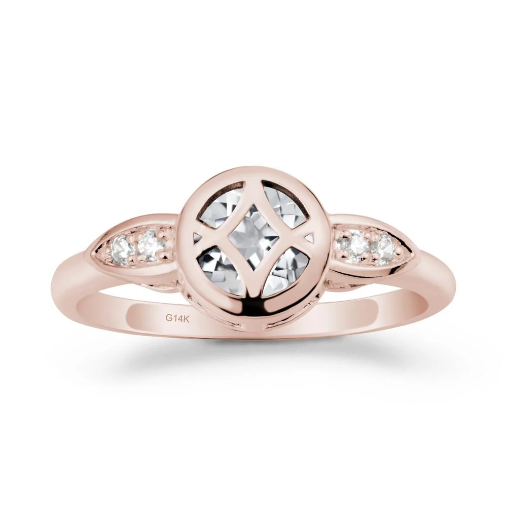 Celtic Knot White Topaz Engagement Ring - Image 2