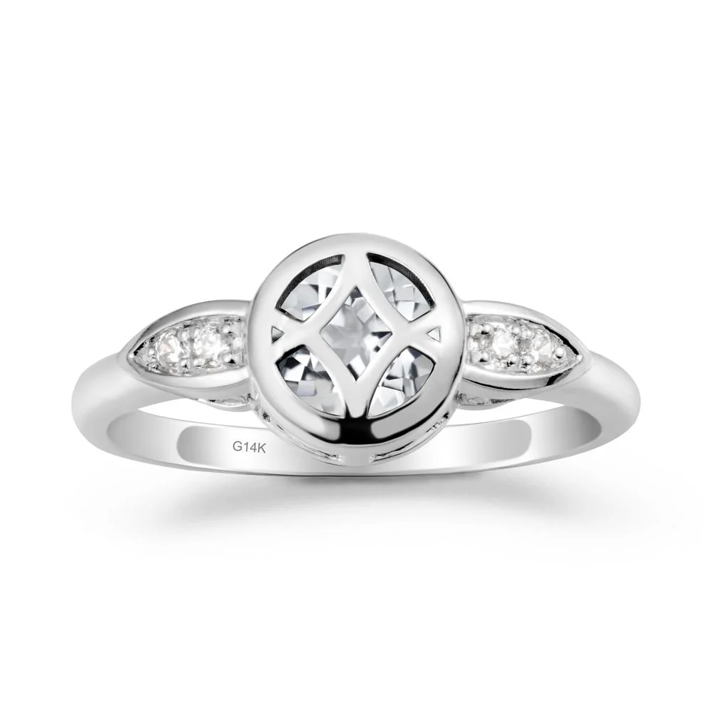 Celtic Knot White Topaz Engagement Ring - Image 3