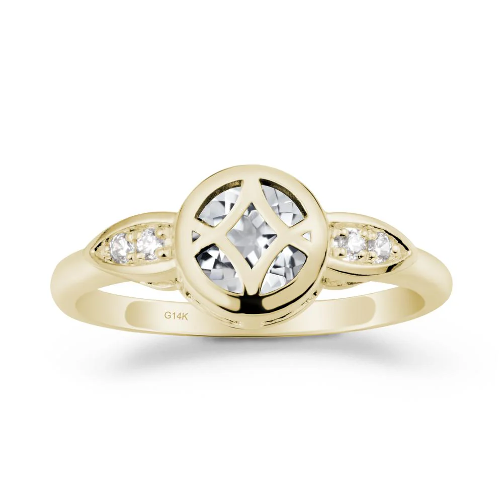 Celtic Knot White Topaz Engagement Ring - Image 4