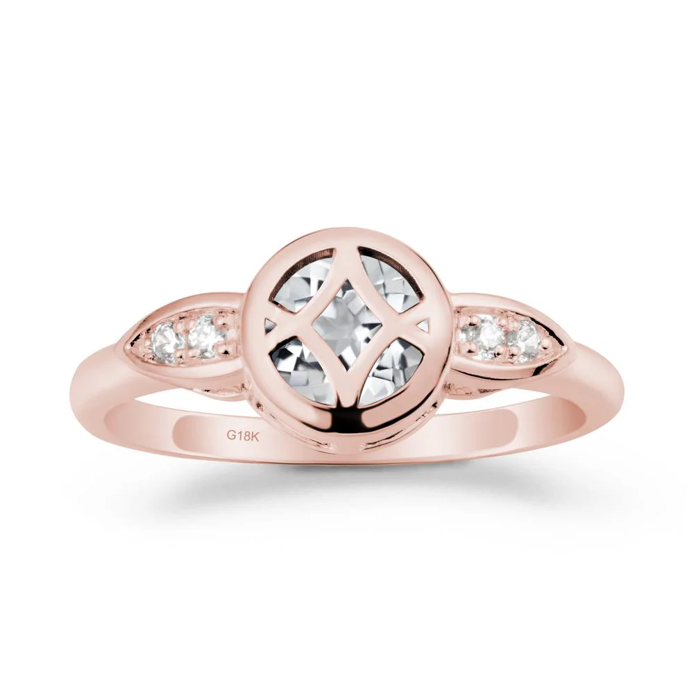 Celtic Knot White Topaz Engagement Ring - Image 5