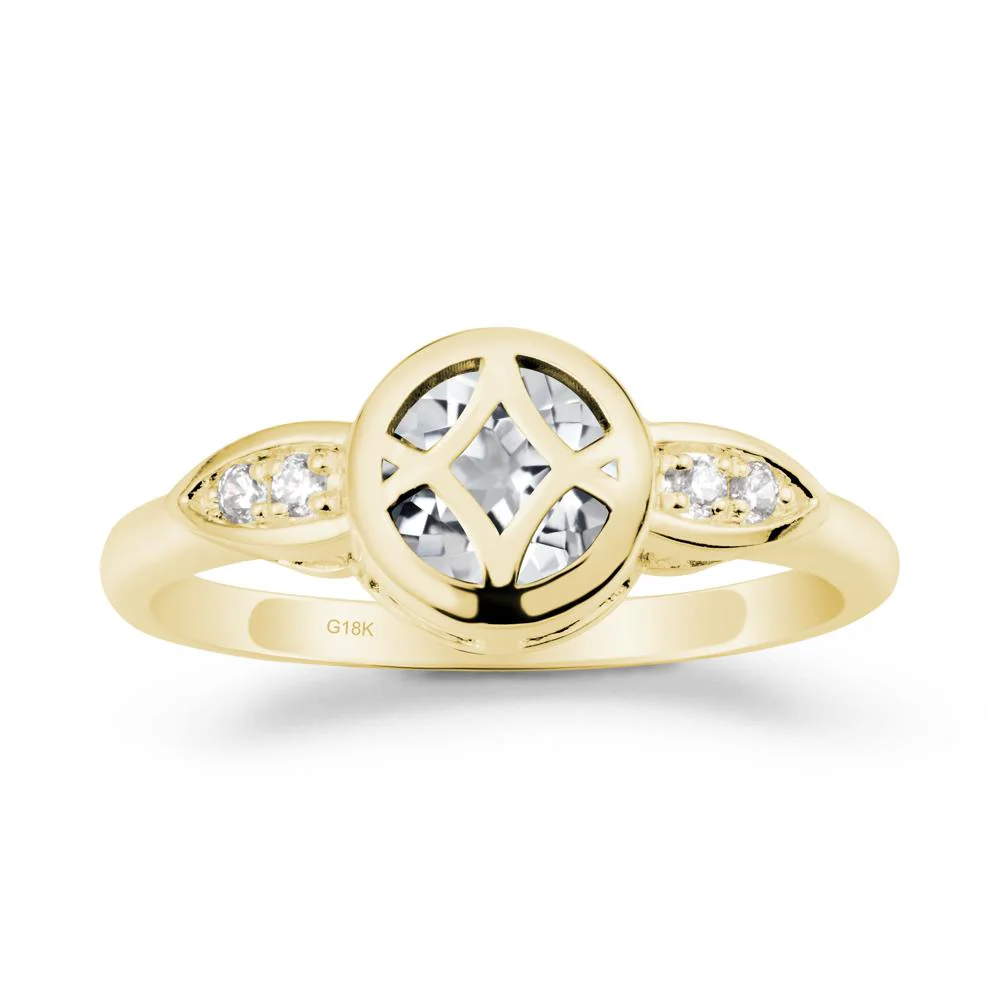 Celtic Knot White Topaz Engagement Ring - Image 7