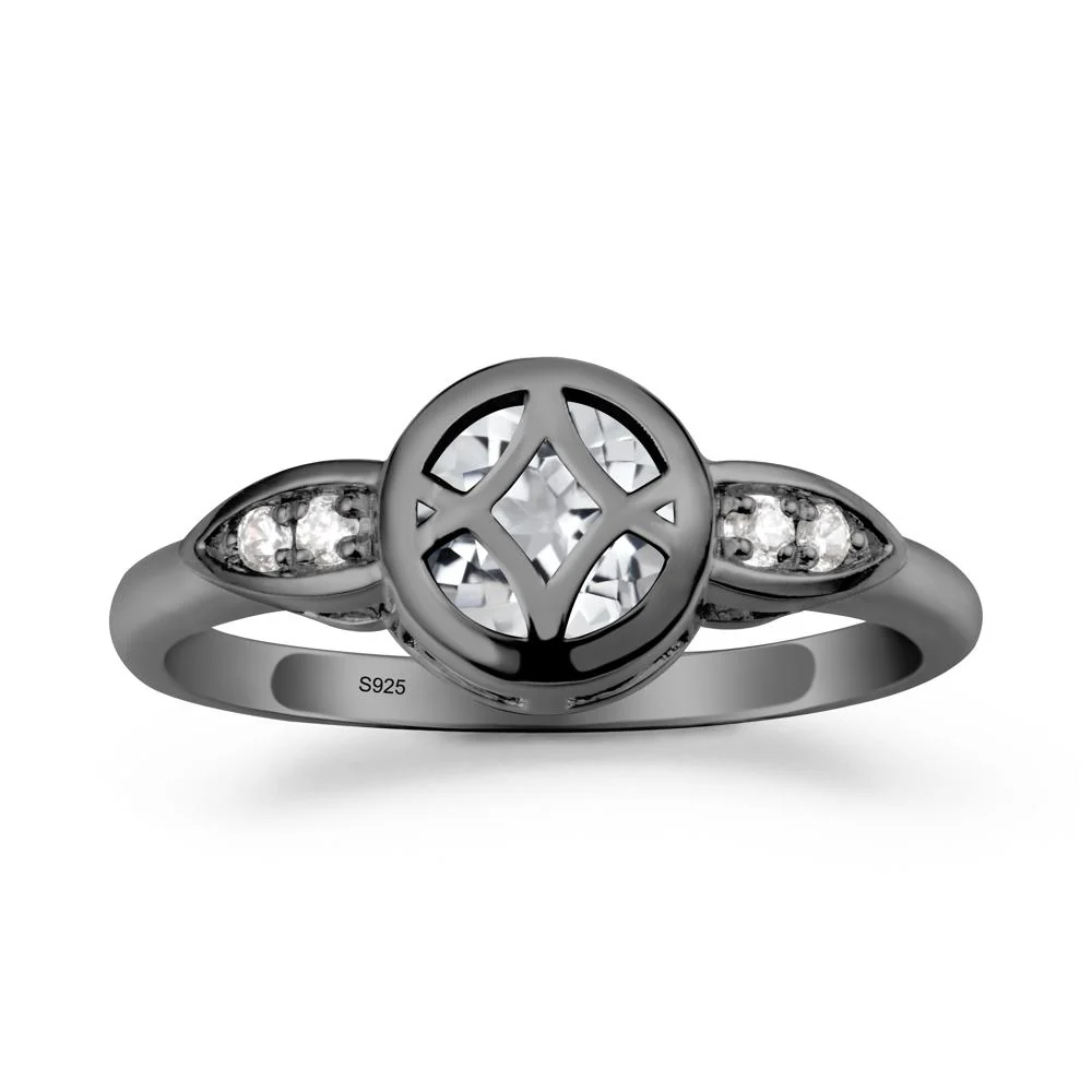 Celtic Knot White Topaz Engagement Ring - Image 8