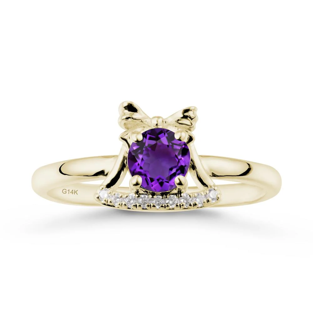 Christmas Amethyst Ring with Jingle Bells Design - Image 3