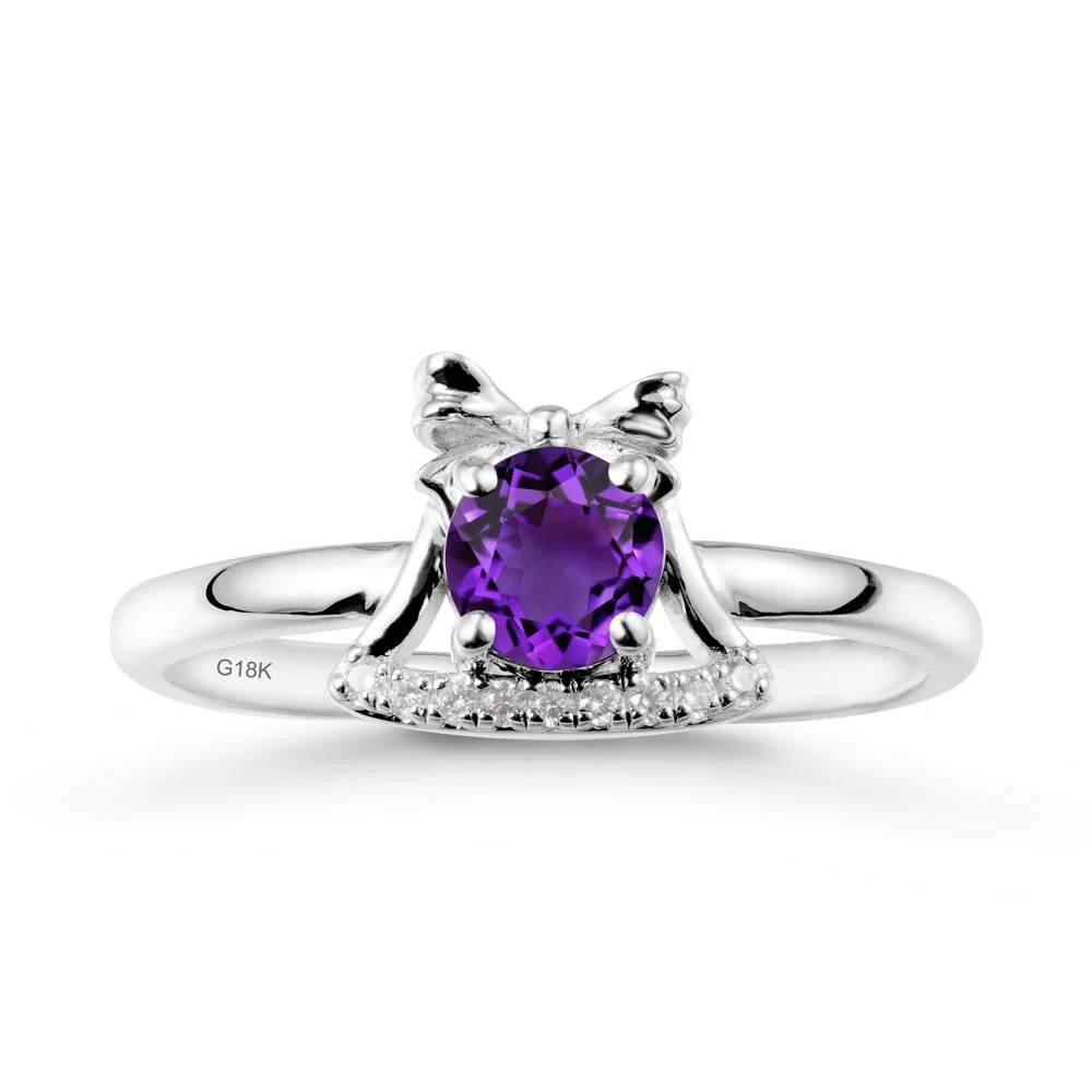 Christmas Amethyst Ring with Jingle Bells Design - Image 5
