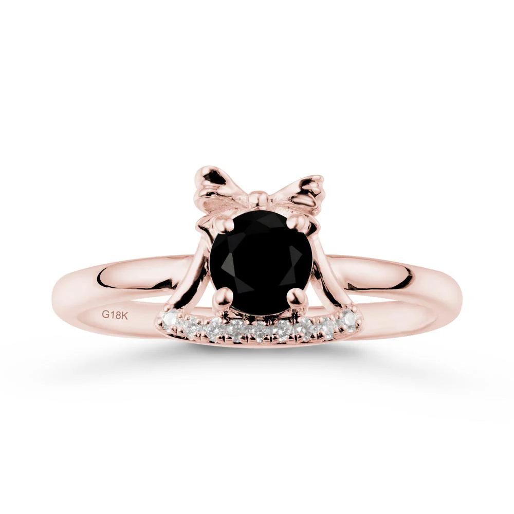Christmas Black Spinel Ring with Jingle Bells Design - Image 5