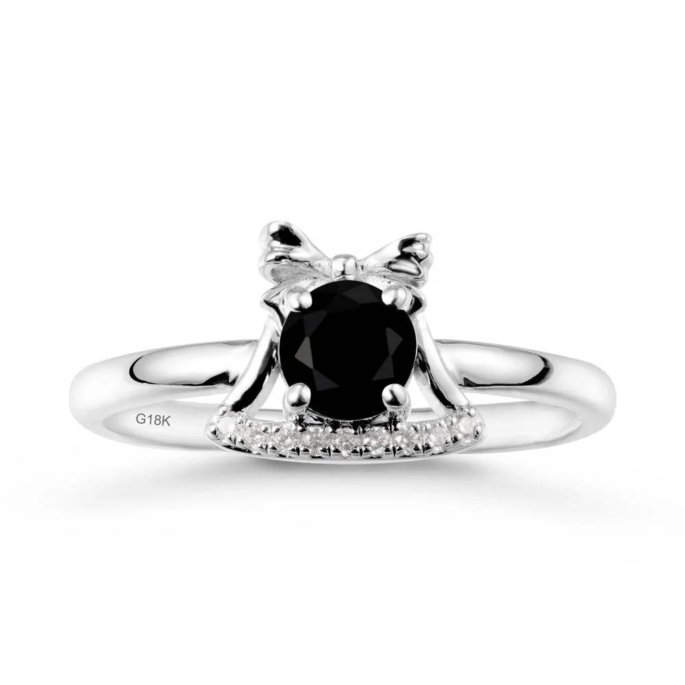 Christmas Black Spinel Ring with Jingle Bells Design - Image 6