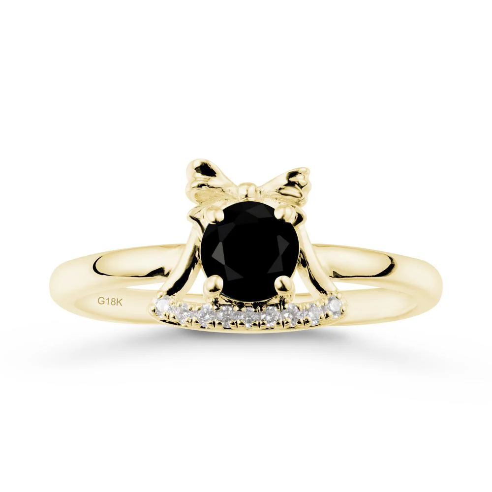 Christmas Black Spinel Ring with Jingle Bells Design - Image 7