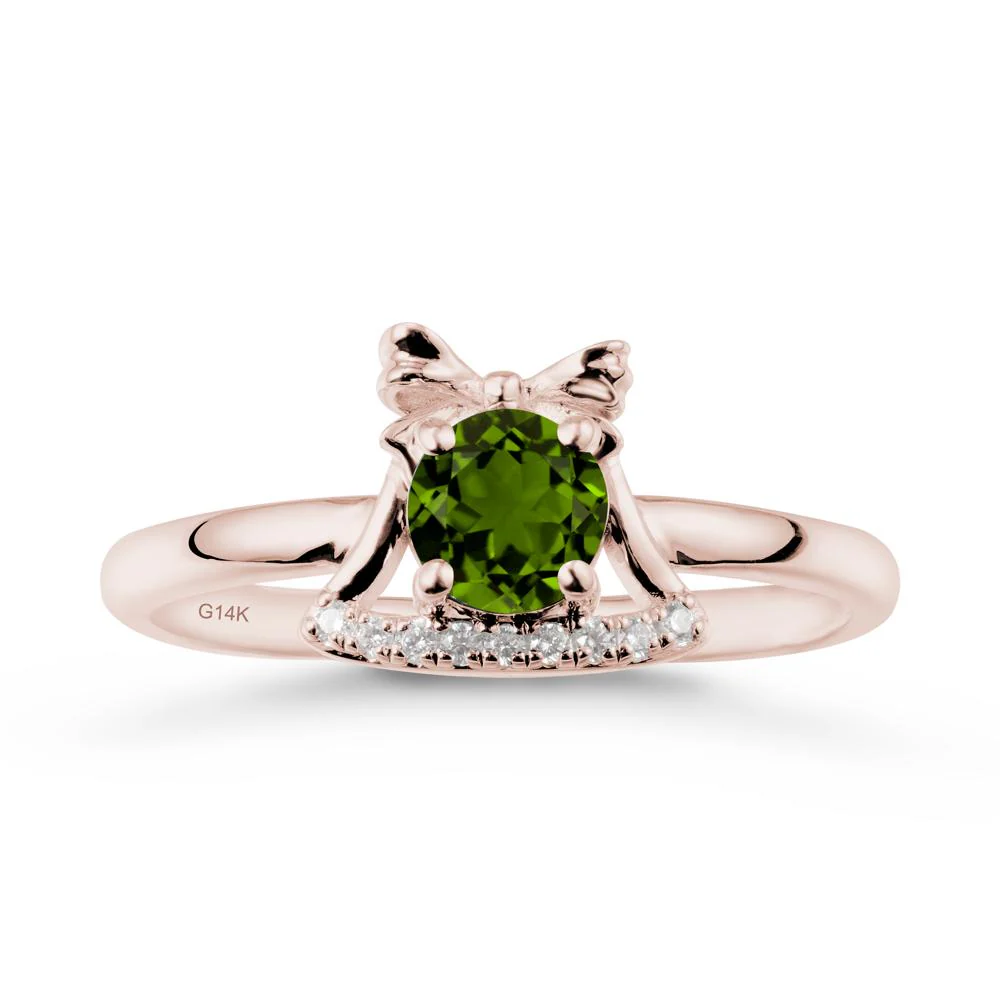 Bow Knot Round Diopside Ring - Image 2