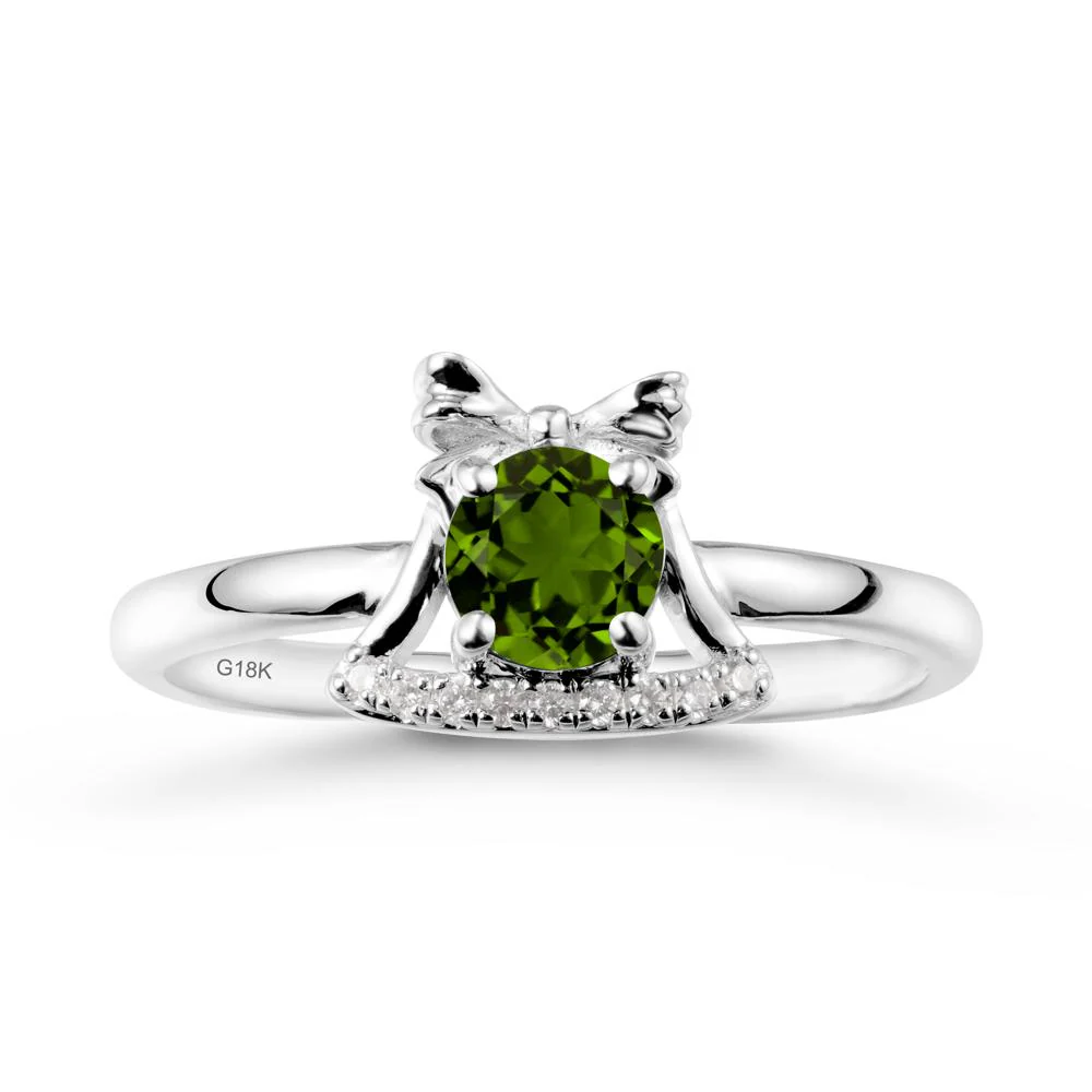 Bow Knot Round Diopside Ring - Image 5
