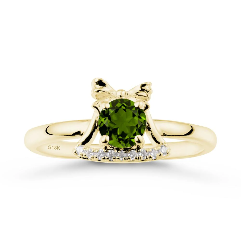 Bow Knot Round Diopside Ring - Image 6