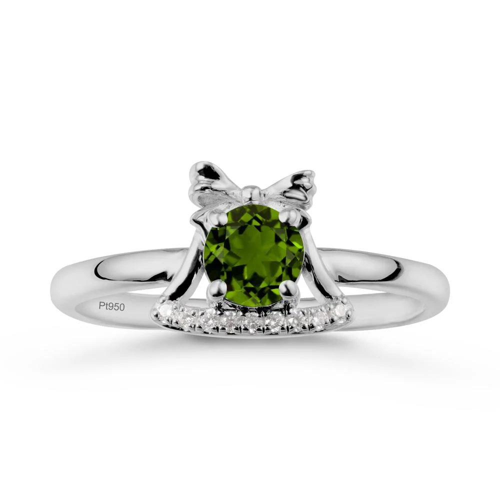 Bow Knot Round Diopside Ring - Image 8