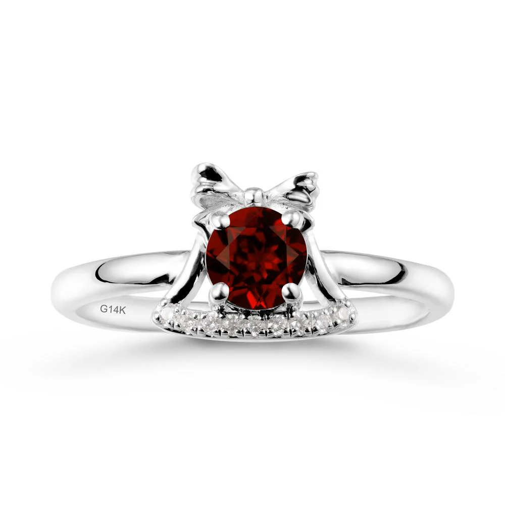 Bow Knot Round Garnet Ring - Image 3