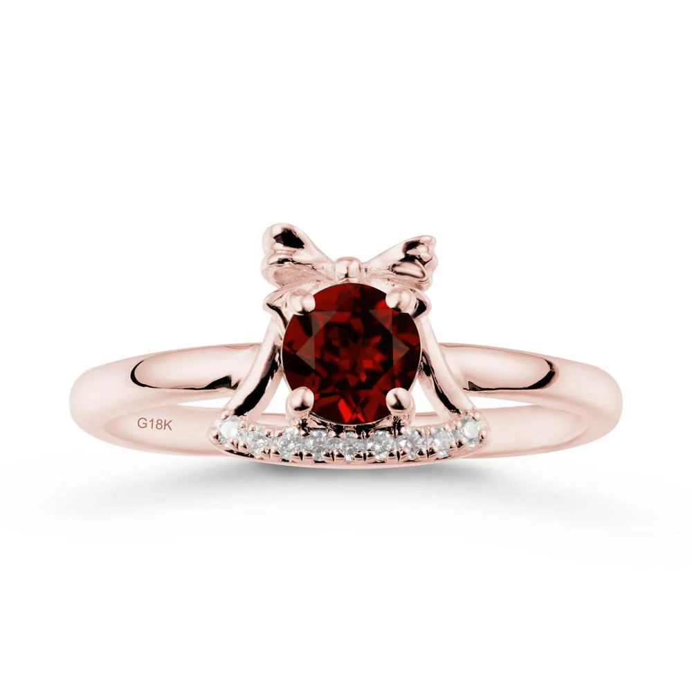 Bow Knot Round Garnet Ring - Image 5