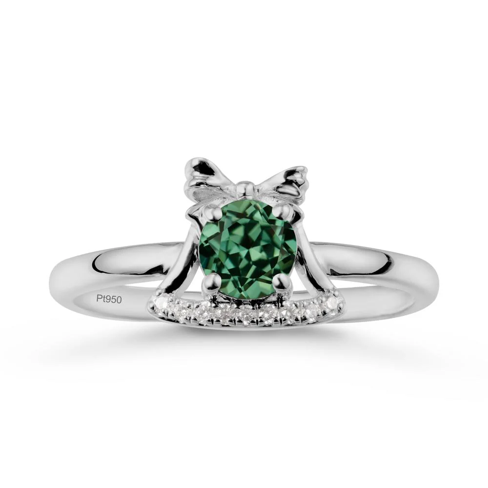 Christmas Green Sapphire Ring with Jingle Bells Design - Image 8