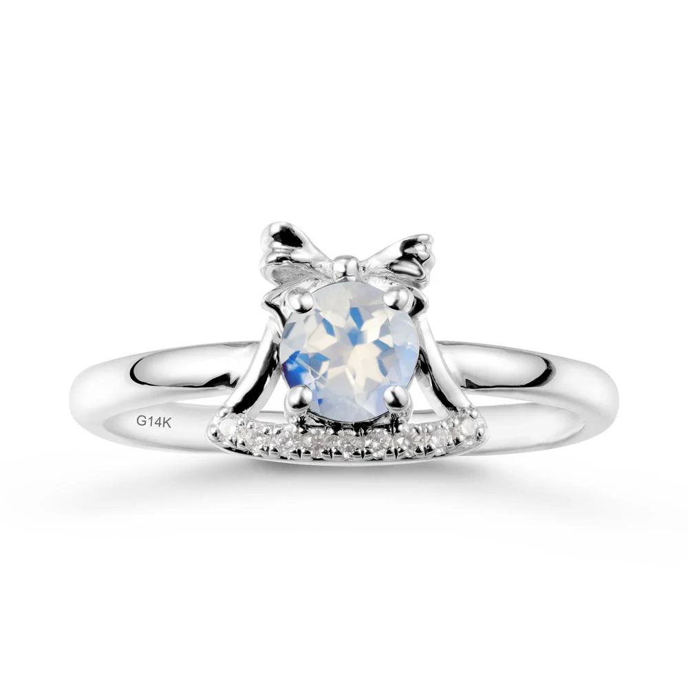 Christmas Moonstone Ring with Jingle Bells Design - Image 3