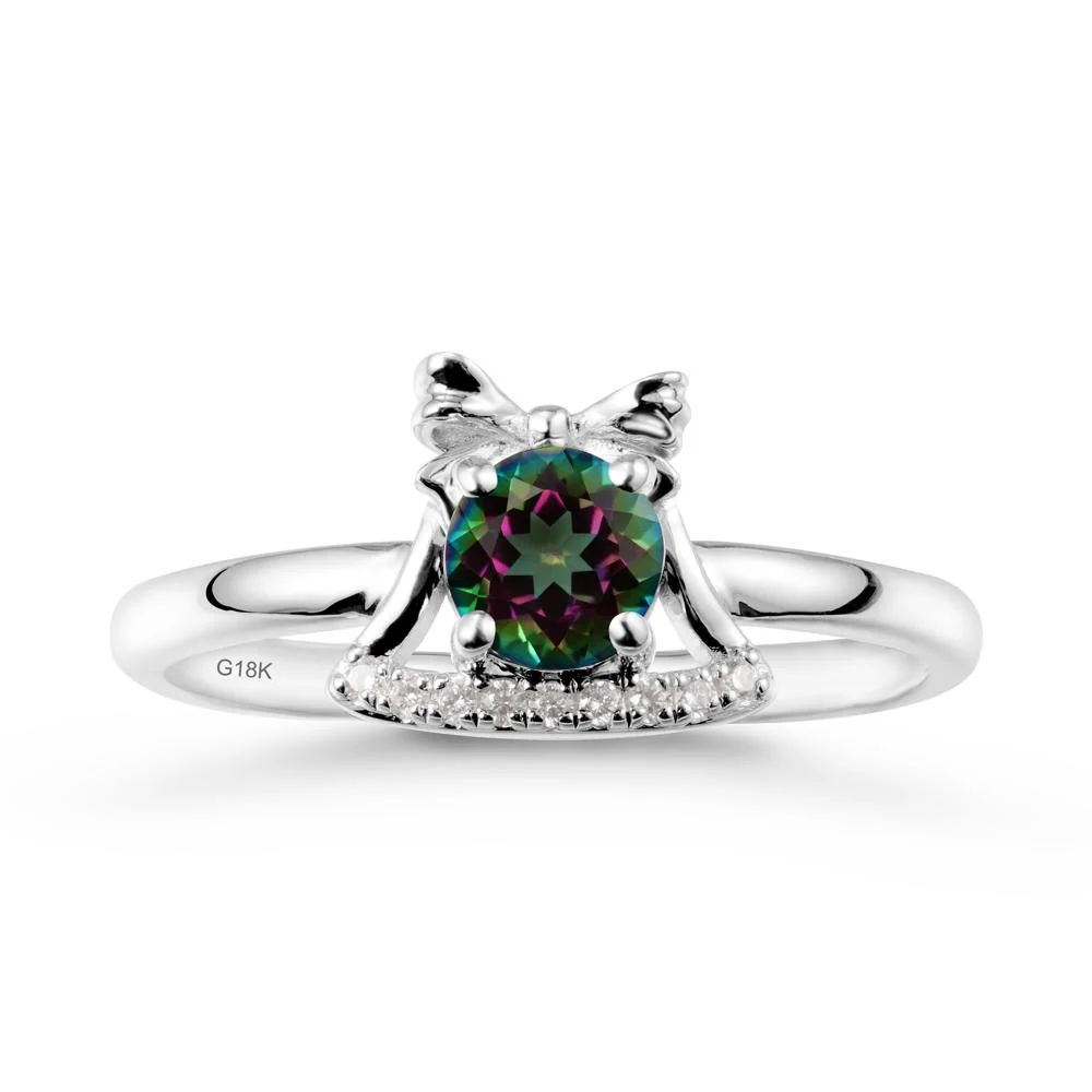 Bow Knot Round Mystic Topaz Ring - Image 6